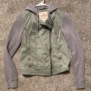Women’s Hollister Green and Gray Utility Style Jacket, Grunge Style